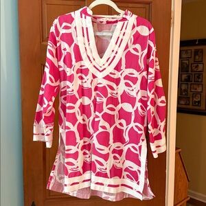 Barbara Gerwit Pink and White Tunic Top
